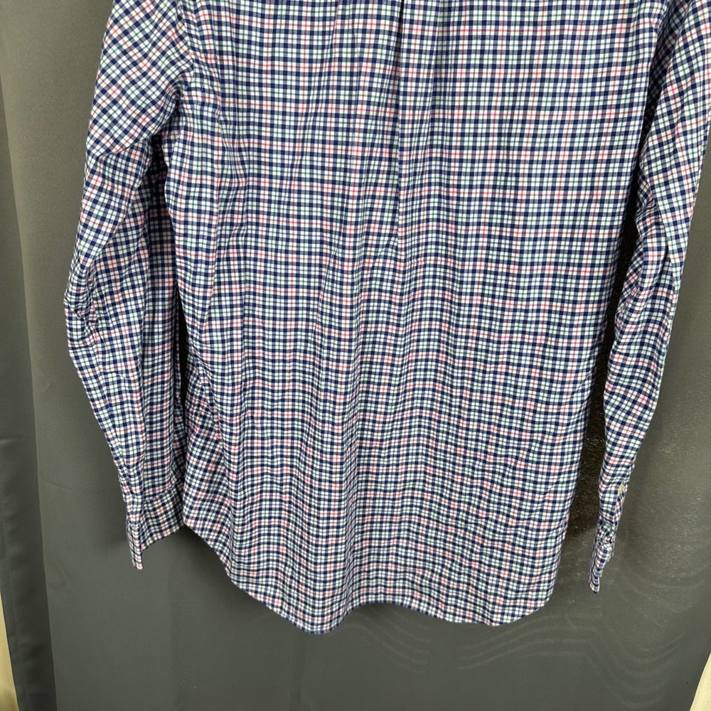 Ralph Lauren Mens Large Blue Pink Gingham Check Long Sleeve Button Down Shirt - Picture 9 of 9